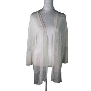 Victoria's Secret lace patchwork panel sheer bed jacket robe bridal xs